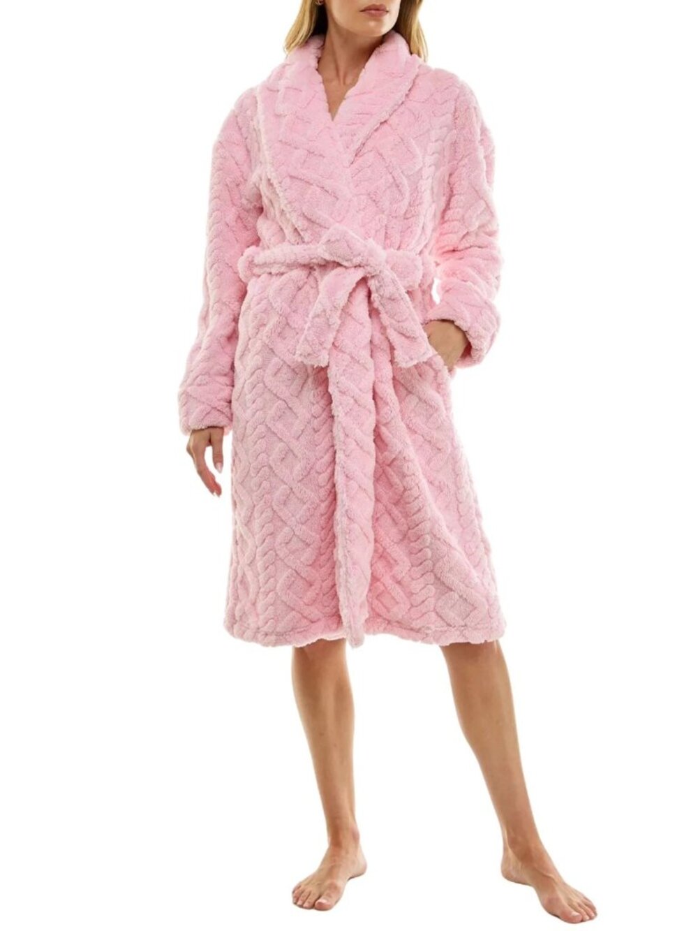 Roudelain Women's Textured Shawl Collar Robe Size Small NWT